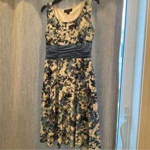 White/light blue flower dress and size medium